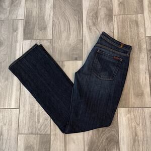 Seven 7 For All Mankind Women’s Sz 30/34 Flynt Flare Jeans Dark Blue Bootcut